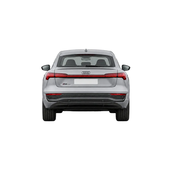 silver 2024 Audi Q8 E-Tron Sportback rear view