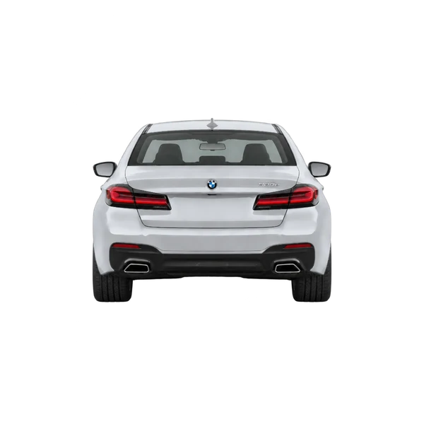 silver 2023 BMW 530e rear view