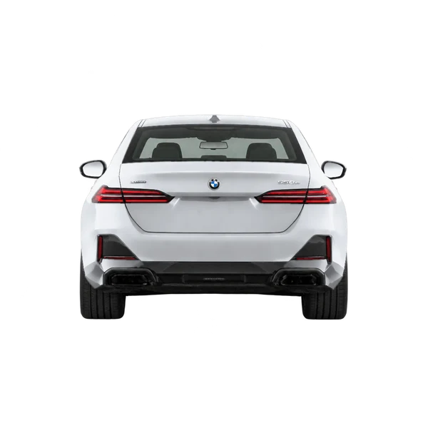 silver 2024 BMW 550E Xdrive rear view