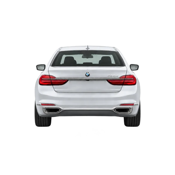 silver 2016 BMW 740D rear view