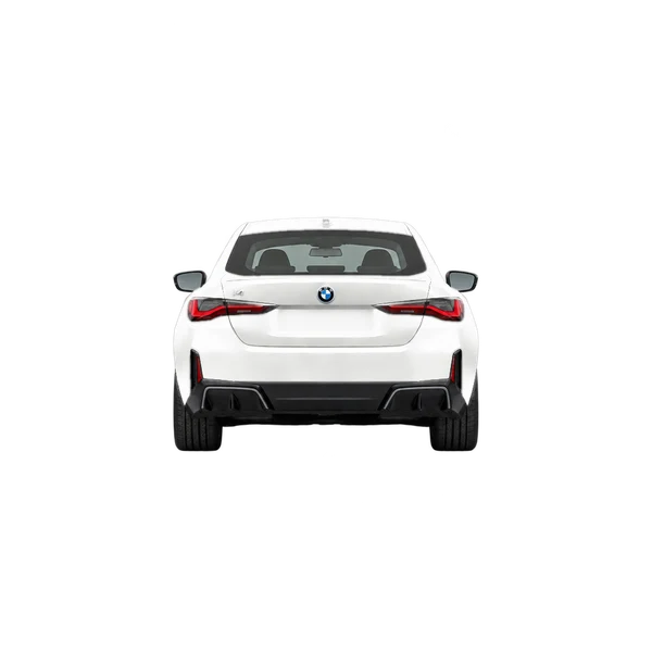 white 2026 BMW i4 rear view