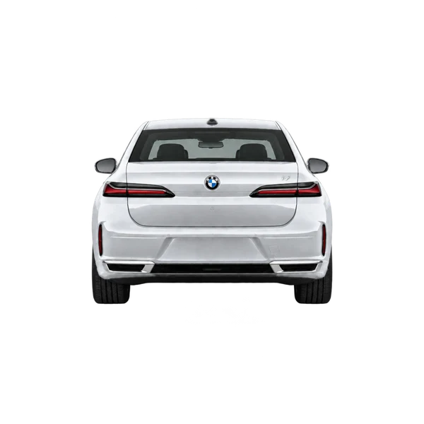 silver 2022 BMW i7 rear view