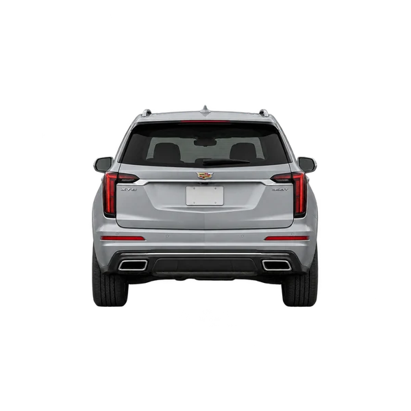 silver 2025 Cadillac XT6 rear view