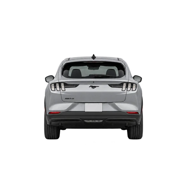 silver 2021 Ford Mustang Mach-E rear view