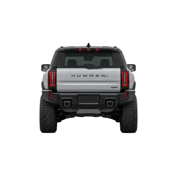 silver 2025 GMC Hummer EV SUV rear view