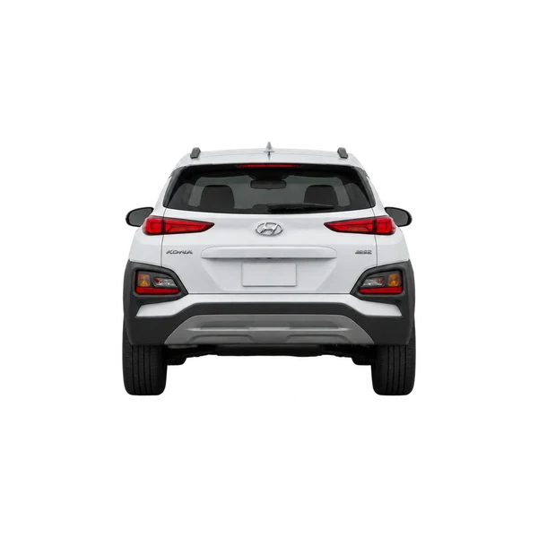 white 2022 Hyundai Kona rear view