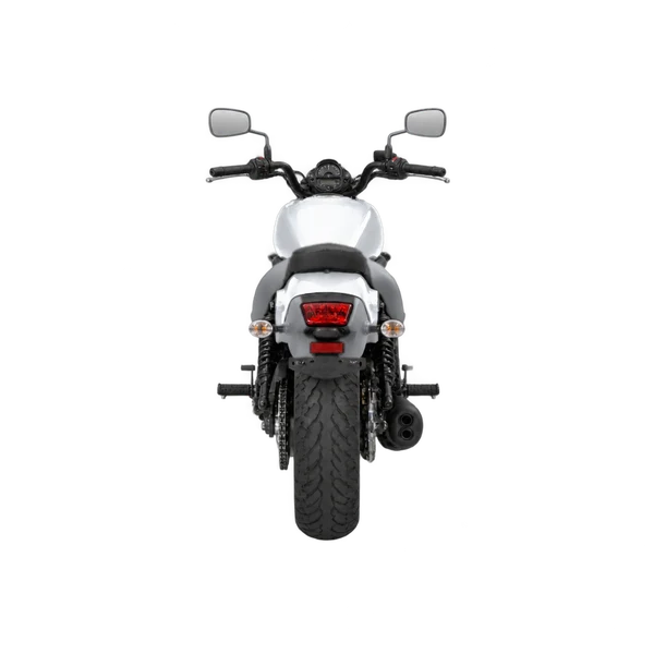 silver 2019 Kawasaki Vulcan S rear view