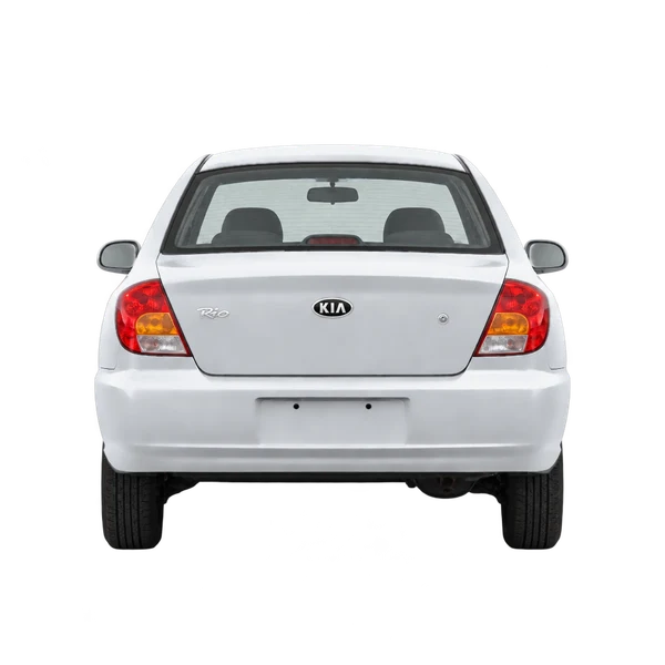silver 2000 Kia Rio rear view