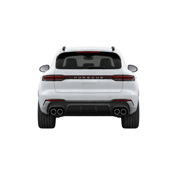 silver 2026 Porsche Macan Turbo rear view