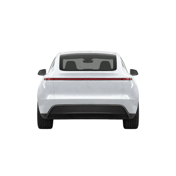 silver 2026 Tesla Cybercab rear view