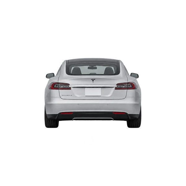 silver 2020 Tesla Model S rear view