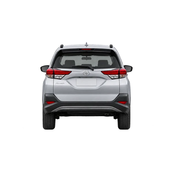 silver 2020 Toyota Rush rear view