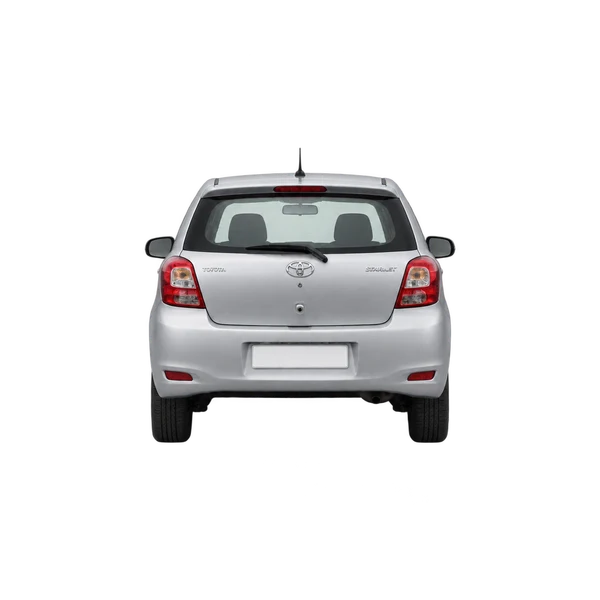silver 2010 Toyota Starlet rear view