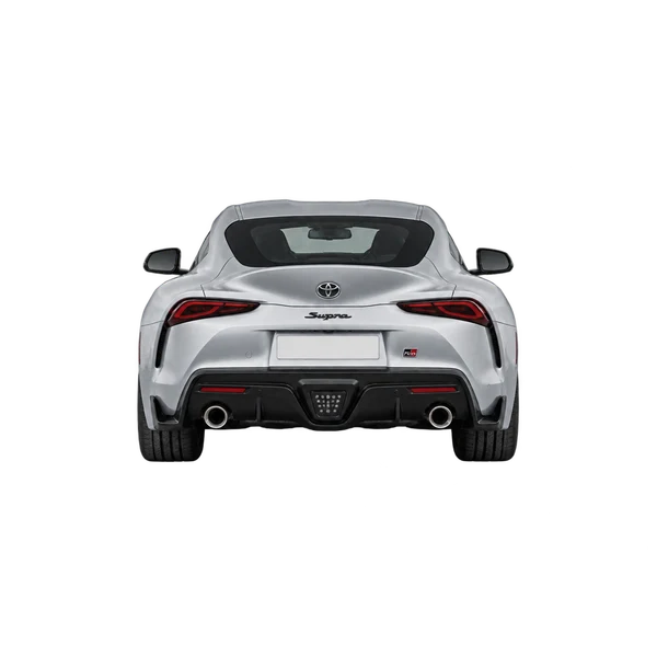 silver 2026 Toyota Supra rear view