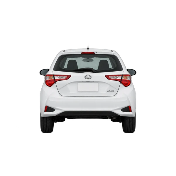 white 2021 Toyota Yaris rear view