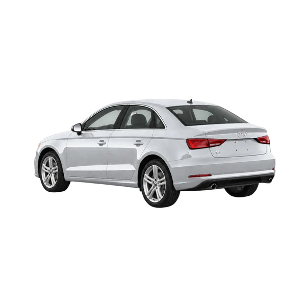 silver 2016 Audi A3 Sedan rear three-quarter (facing left) view