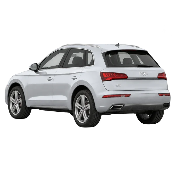 silver 2019 Audi Q5 rear three-quarter (facing left) view