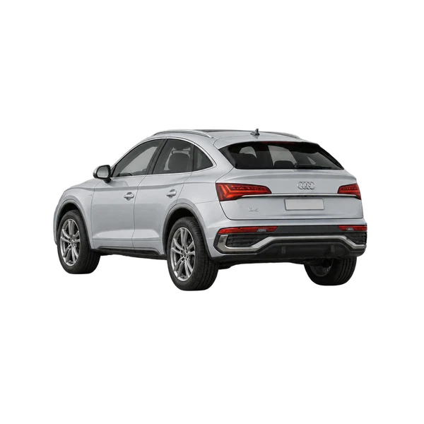 silver 2022 Audi Q5 Sportback rear three-quarter (facing left) view