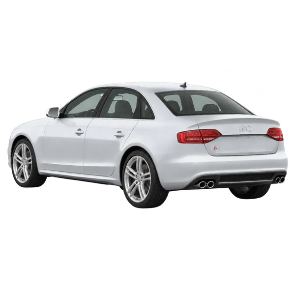 silver 2010 Audi S4 rear three-quarter (facing left) view