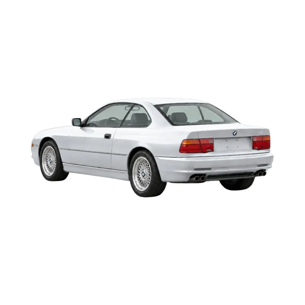 silver 1999 BMW 8 Series rear three-quarter (facing left) view