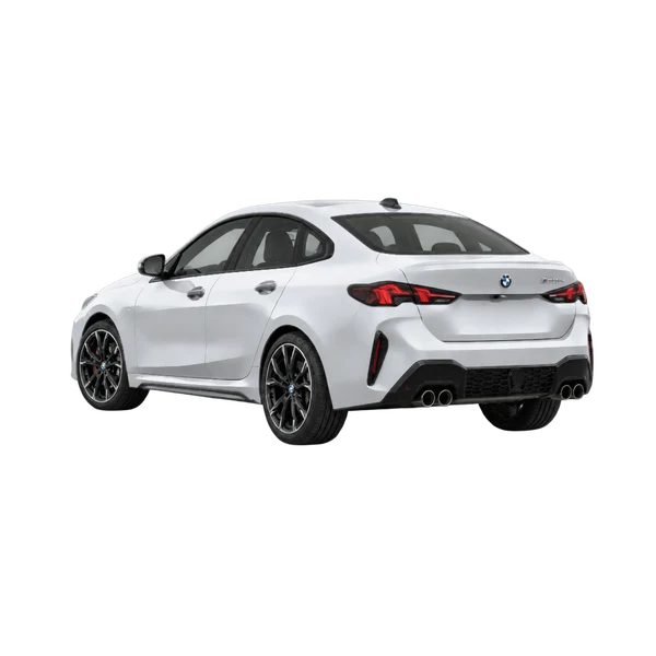 silver 2026 BMW M235 rear three-quarter (facing left) view