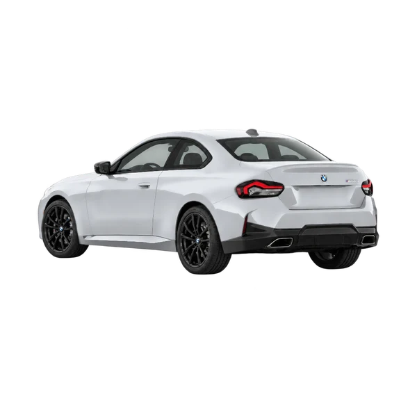 silver 2023 BMW M240i rear three-quarter (facing left) view