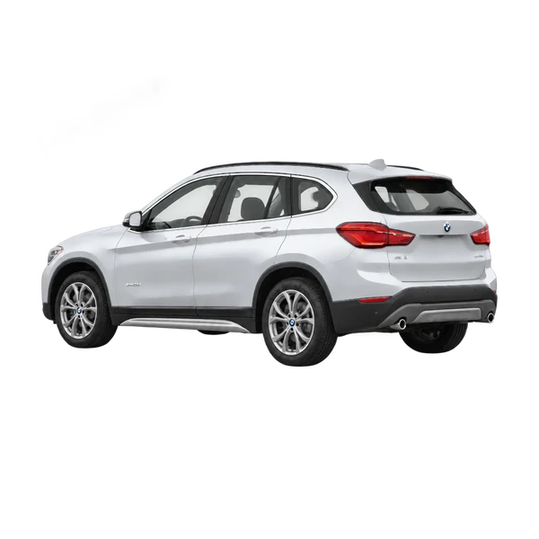silver 2017 BMW X1 XDRIVE20D rear three-quarter (facing left) view