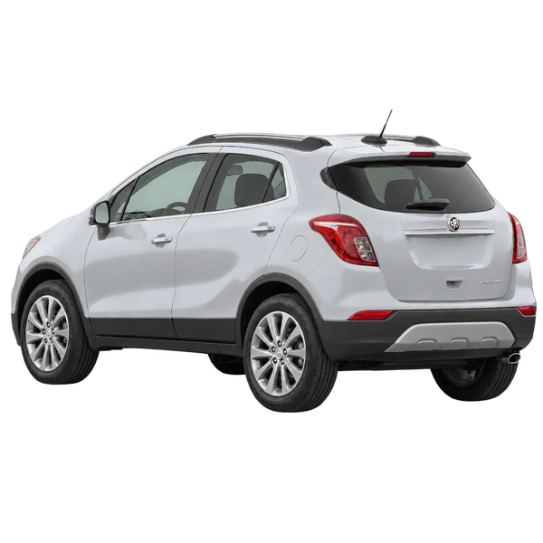 silver 2020 Buick Encore rear three-quarter (facing left) view
