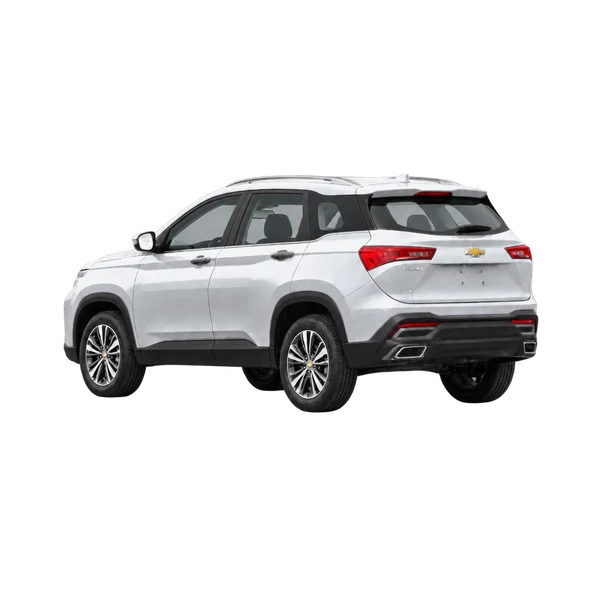 silver 2022 Chevrolet Captiva rear three-quarter (facing left) view