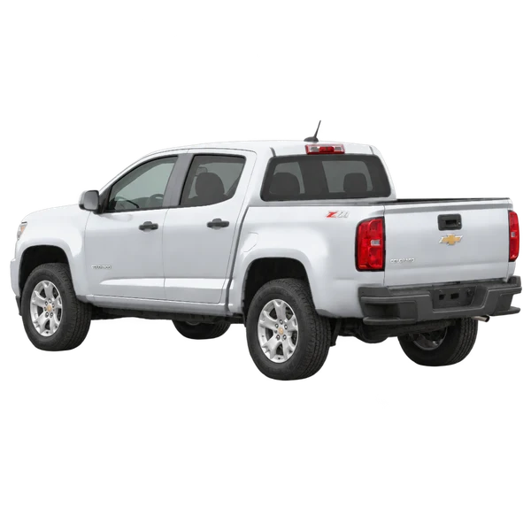 silver 2015 Chevrolet Colorado rear three-quarter (facing left) view