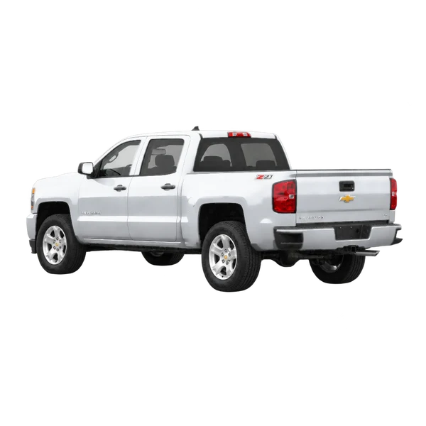 silver 2018 Chevrolet Silverado 1500 rear three-quarter (facing left) view