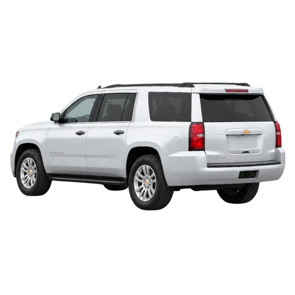 silver 2016 Chevrolet Suburban rear three-quarter (facing left) view