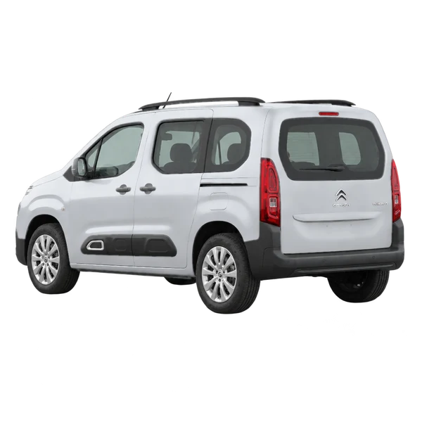 silver 2019 Citroën Berlingo rear three-quarter (facing left) view