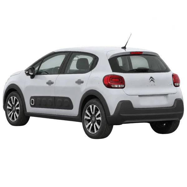 silver 2018 Citroën C3 rear three-quarter (facing left) view