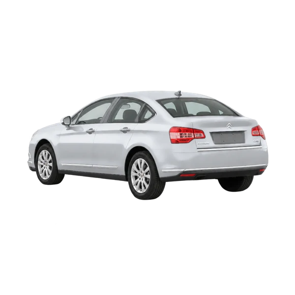 silver 2012 Citroën C5 rear three-quarter (facing left) view