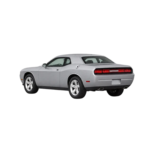 silver 2020 Dodge Challenger rear three-quarter (facing left) view