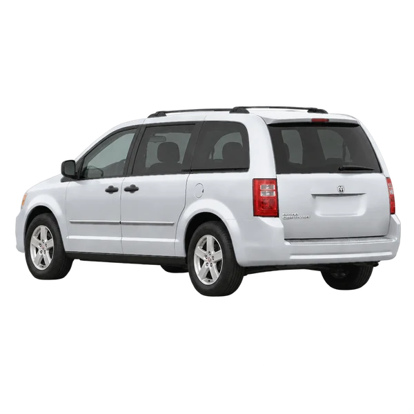 silver 2019 Dodge Grand Caravan rear three-quarter (facing left) view
