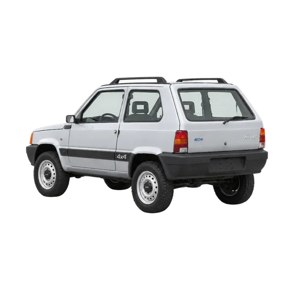 silver 1991 Fiat Panda 4X4 rear three-quarter (facing left) view