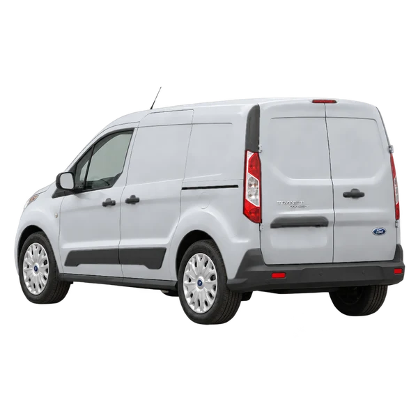 silver 2023 Ford Transit Connect rear three-quarter (facing left) view