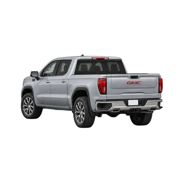 silver 2024 GMC Sierra 1500 rear three-quarter (facing left) view