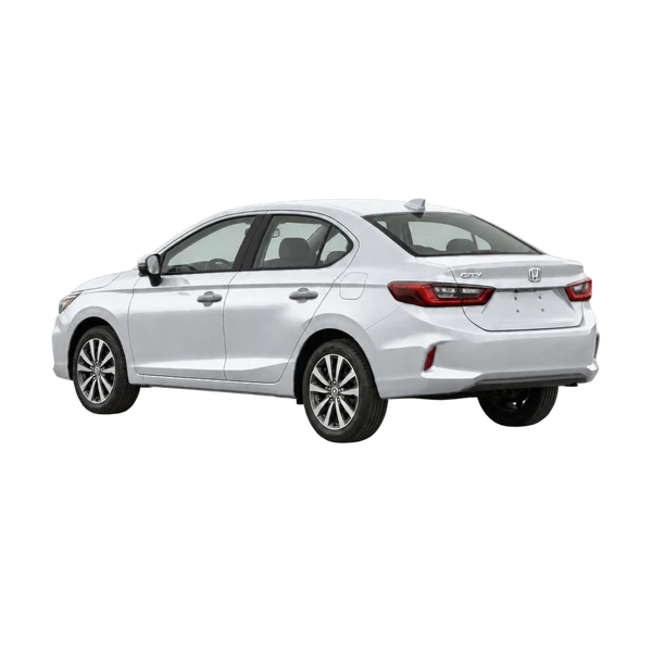 silver 2022 Honda City rear three-quarter (facing left) view