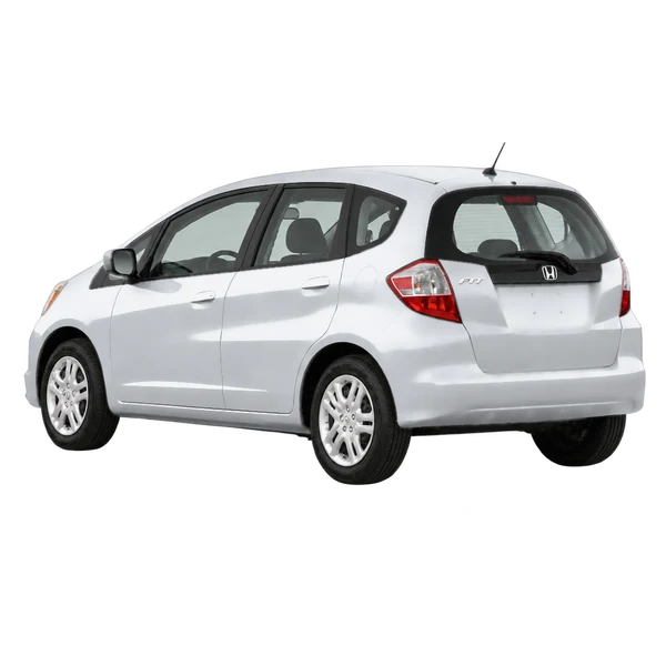 silver 2012 Honda Fit rear three-quarter (facing left) view
