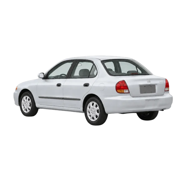 silver 1999 Hyundai Elantra rear three-quarter (facing left) view