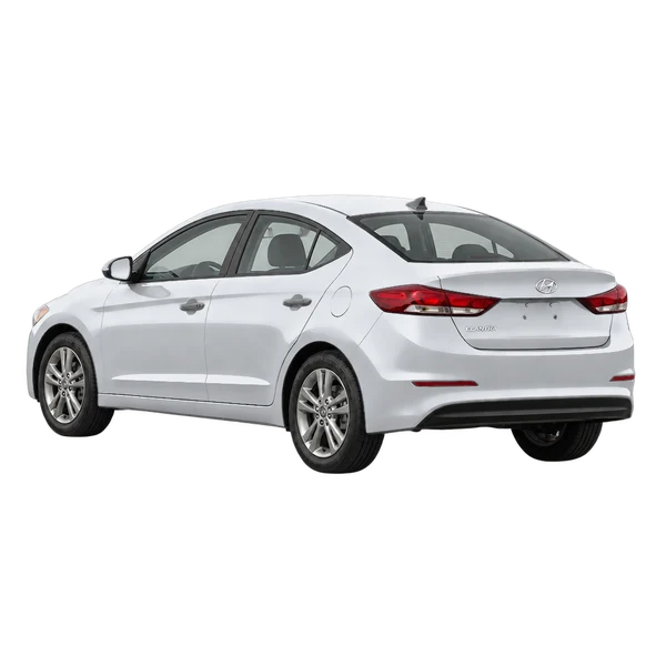 silver 2018 Hyundai Elantra rear three-quarter (facing left) view