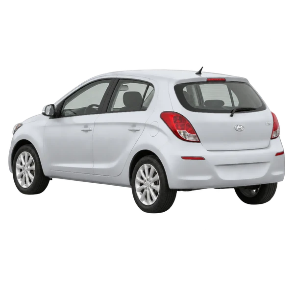 silver 2014 Hyundai I20 rear three-quarter (facing left) view