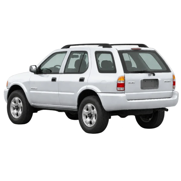 silver 2001 Isuzu Rodeo rear three-quarter (facing left) view