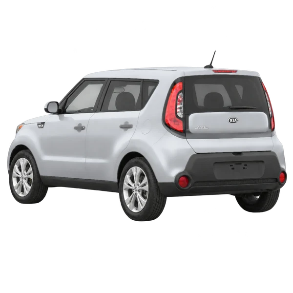 silver 2015 Kia Soul rear three-quarter (facing left) view