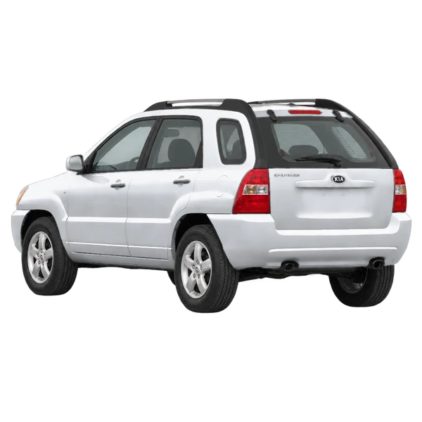 silver 2010 Kia Sportage rear three-quarter (facing left) view