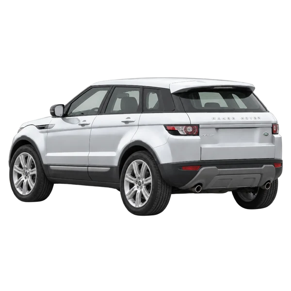silver 2014 Land Rover Range Rover Evoque rear three-quarter (facing left) view