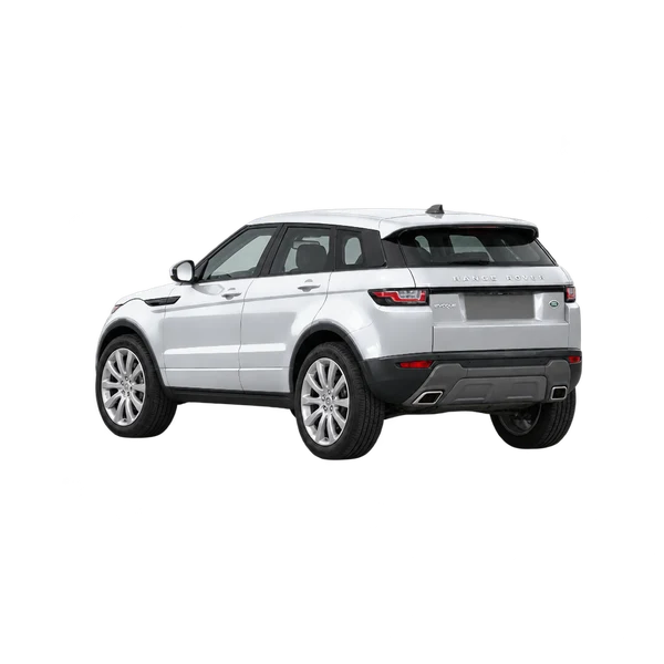silver 2022 Land Rover Range Rover Evoque rear three-quarter (facing left) view